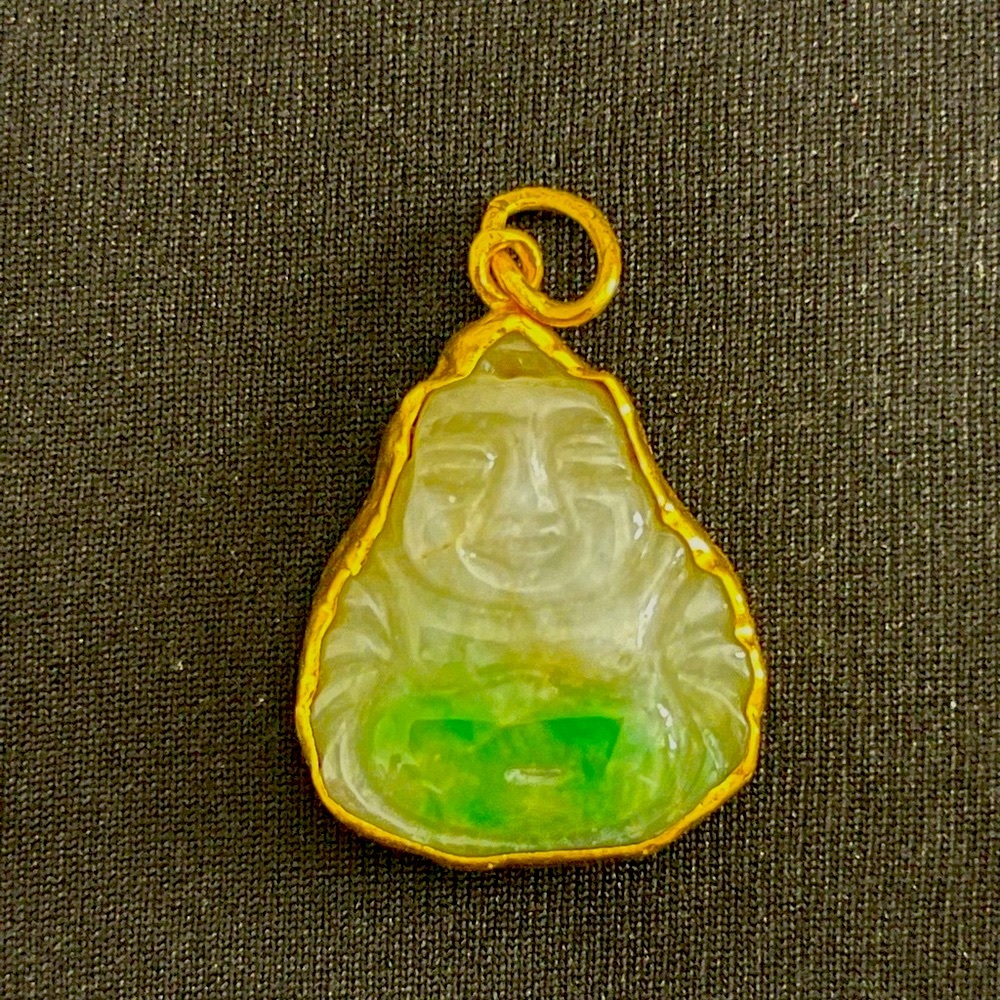 Antique jade buddha pendants(with 24k gold)
